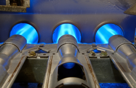blue furnace flame